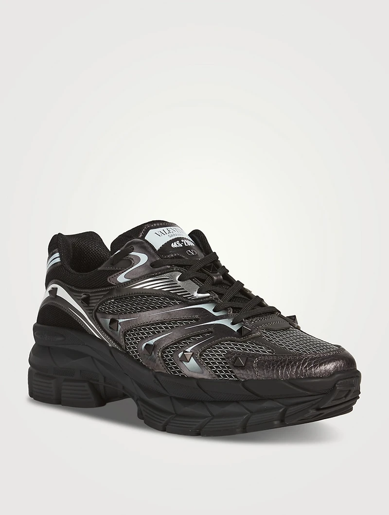 MS-2960 Leather Mixed Low-Top Sneakers