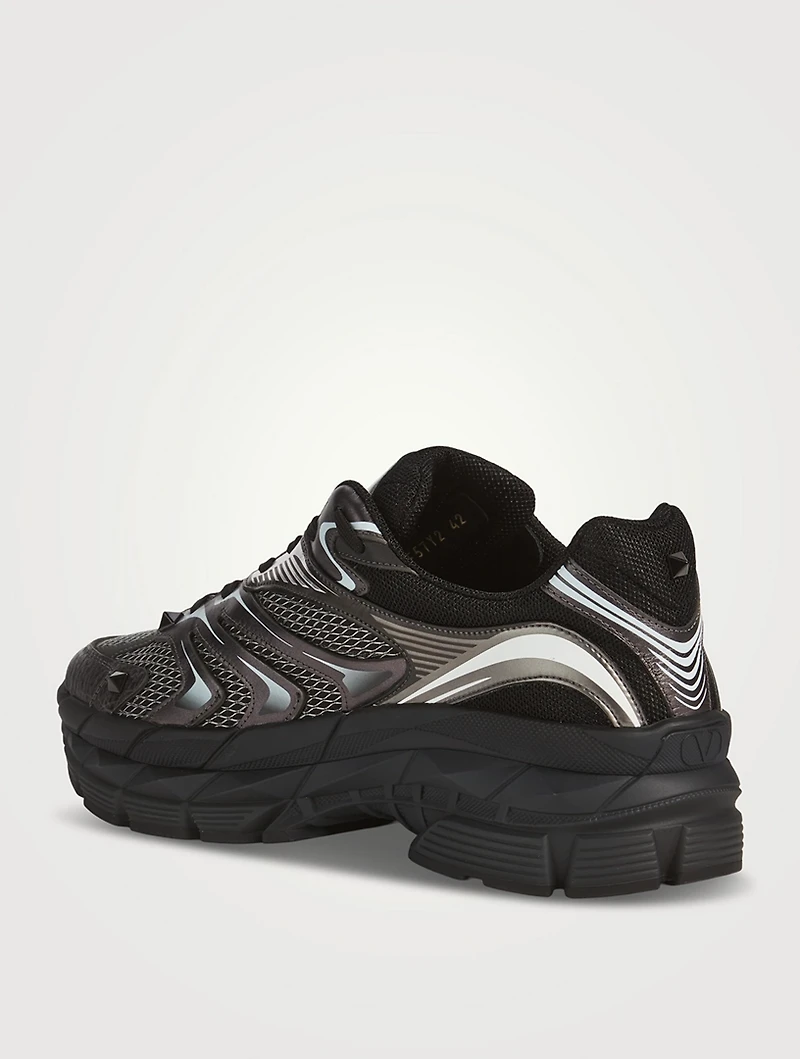 MS-2960 Leather Mixed Low-Top Sneakers