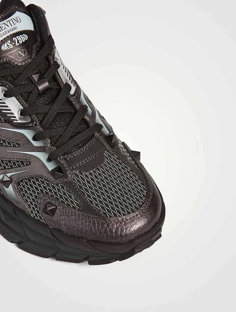 MS-2960 Leather Mixed Low-Top Sneakers