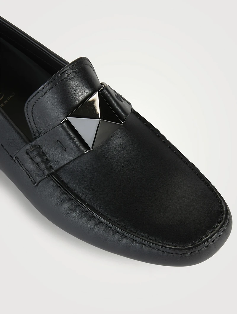 Roman Stud Leather Driver Shoes