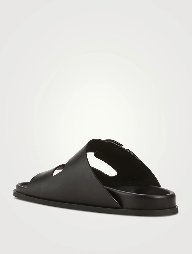 VLOGO Leather Slide Sandals