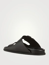 VLOGO Leather Slide Sandals