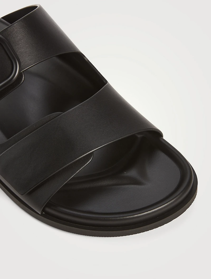 VLOGO Leather Slide Sandals