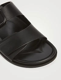 VLOGO Leather Slide Sandals