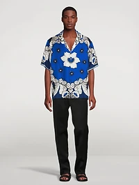 Silk Shirt Flower Print