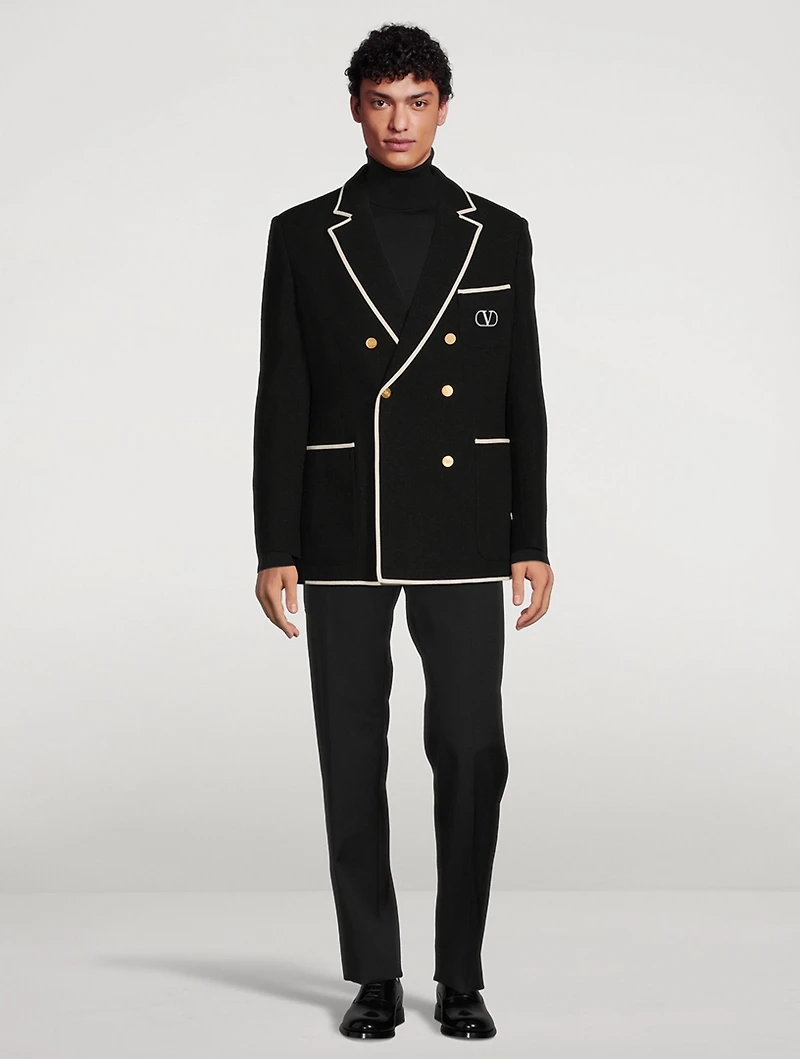VLOGO Bouclé Wool Double-Breasted Jacket