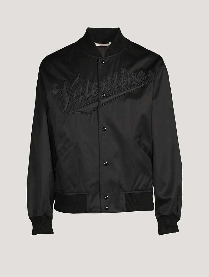 Cotton Varsity Jacket With Logo