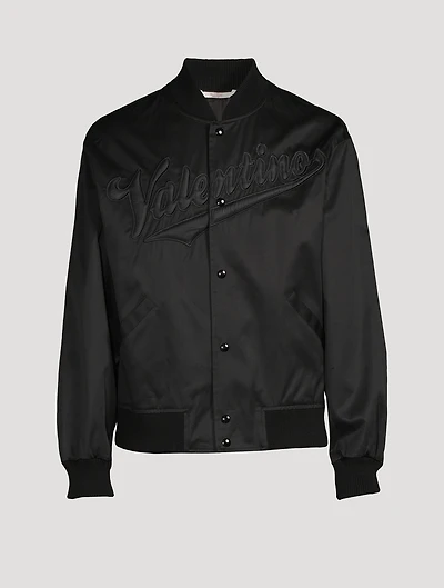 Cotton Varsity Jacket With Logo