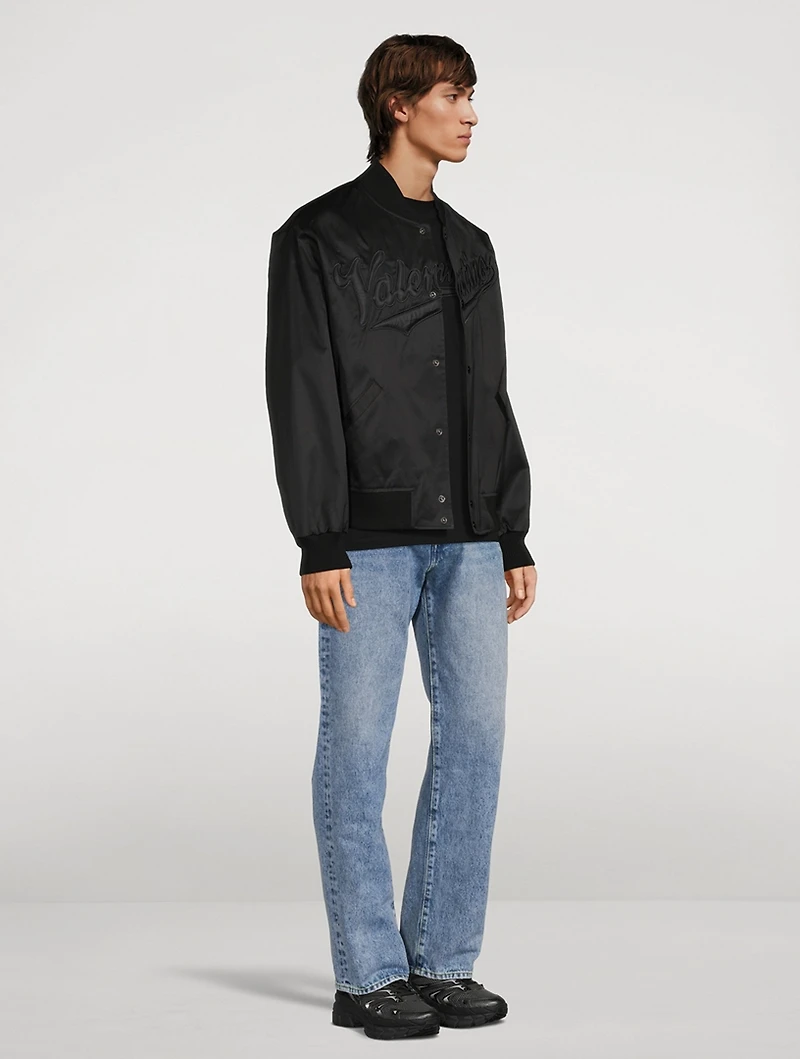 Cotton Varsity Jacket With Logo