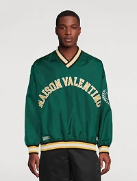 Nylon V-Neck Sweatshirt With Logo