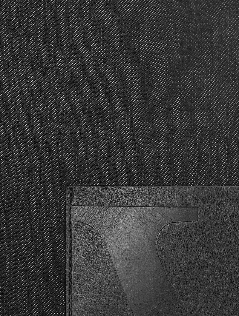 Denim Shirt With Leather Pocket