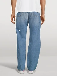 Straight-Leg Jeans With Rockstud Spike Studs