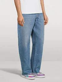 Straight-Leg Jeans With Rockstud Spike Studs