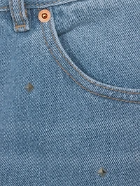 Straight-Leg Jeans With Rockstud Spike Studs