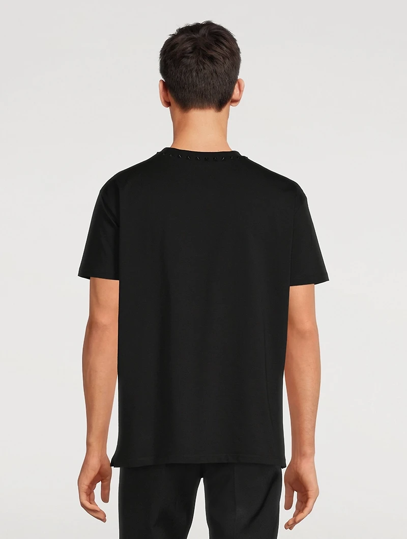 Cotton T-Shirt With Untitled Studs