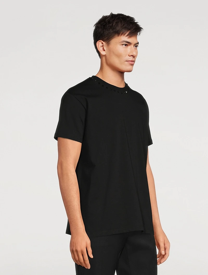 Cotton T-Shirt With Untitled Studs
