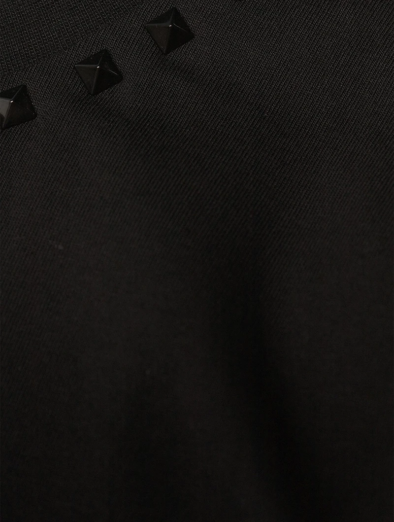 Cotton T-Shirt With Untitled Studs