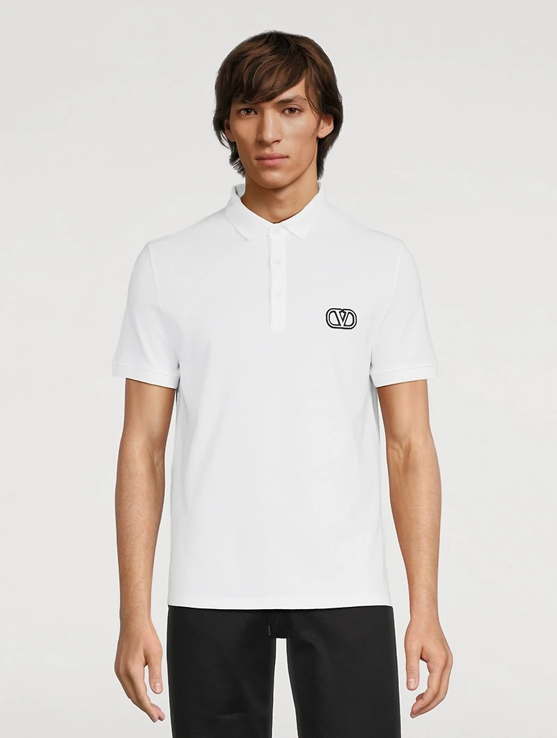 VLOGO Cotton Piqué Polo Shirt