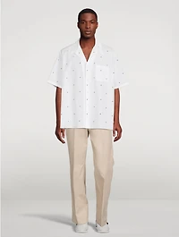 Cotton Gabardine Straight-Leg Pants