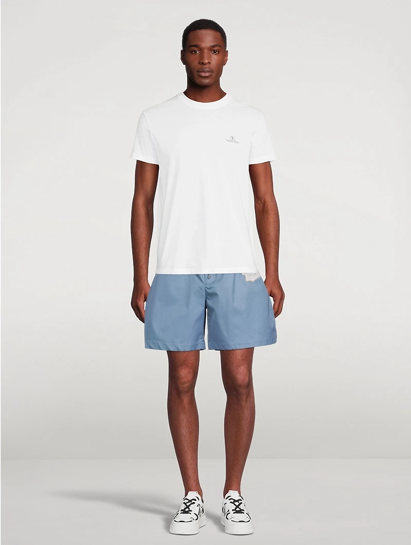 Cotton Shorts With Patch