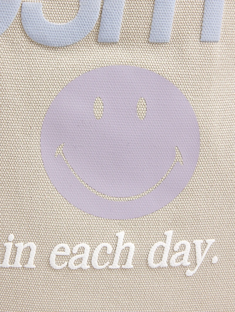 Smiley® Something Positive Canvas Tote Bag