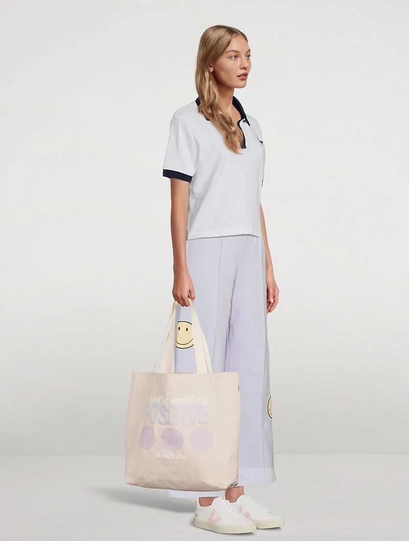 Smiley® Something Positive Canvas Tote Bag