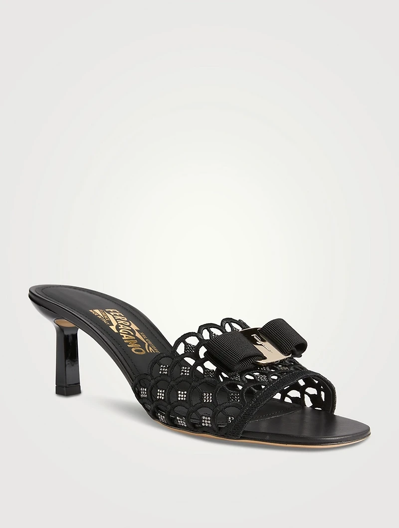 Glo Vara Bow Crystal Lace Mules