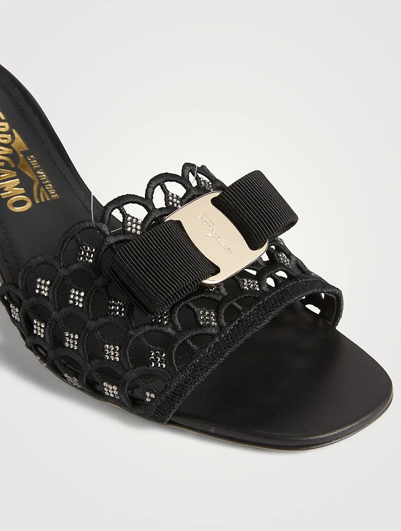 Glo Vara Bow Crystal Lace Mules