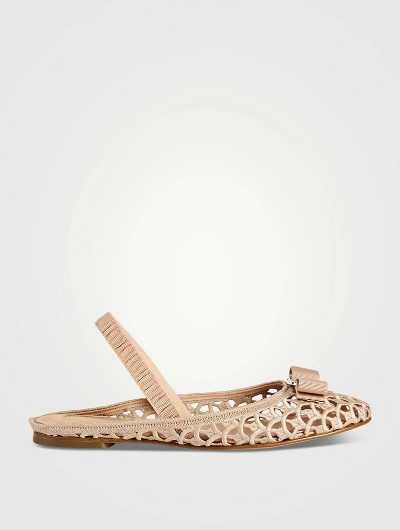 Vara Bow Macramé Slingback Flats