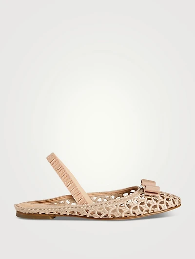 Vara Bow Macramé Slingback Flats