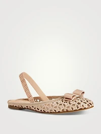 Vara Bow Macramé Slingback Flats