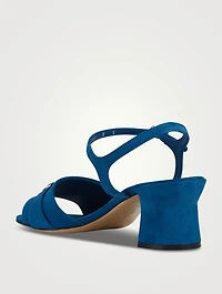 Double Gancini Suede Sandals