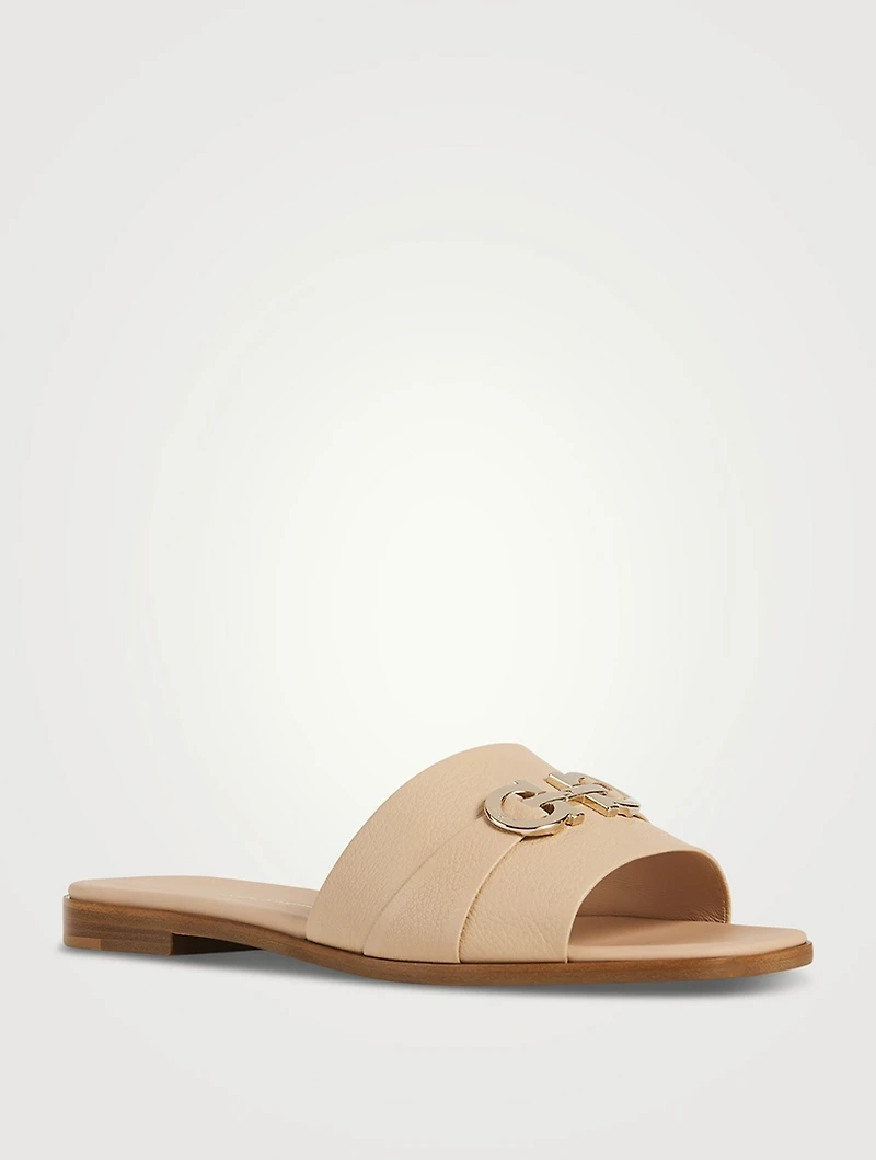 Leather Slide Sandals
