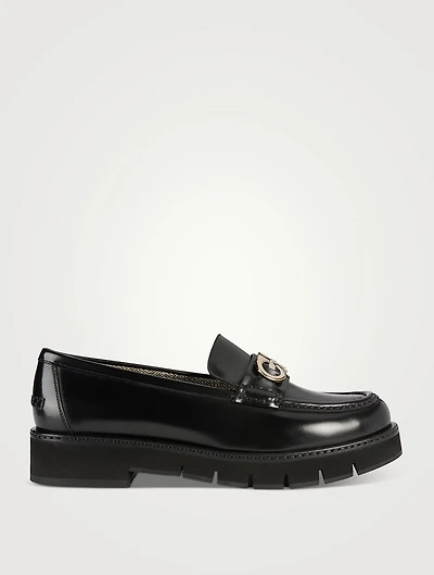 Gancini Leather Loafers