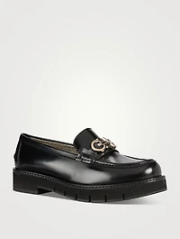 Gancini Leather Loafers