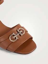 Double Gancini Leather Sandals