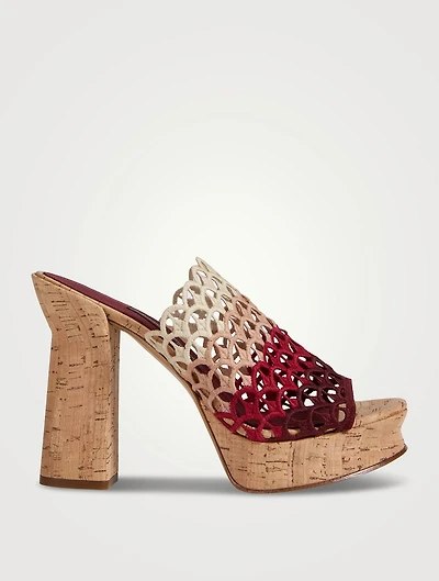 Macramé Platform Cork Mules