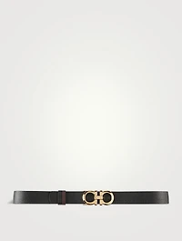 Reversible And Adjustable Gancini Leather Belt