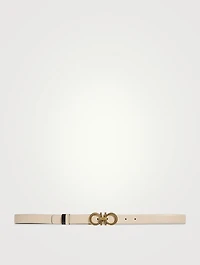 Reversible And Adjustable Twisted Gancini Leather Belt