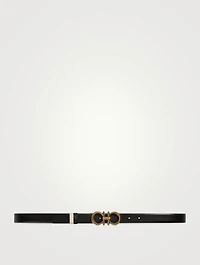 Reversible And Adjustable Twisted Gancini Leather Belt
