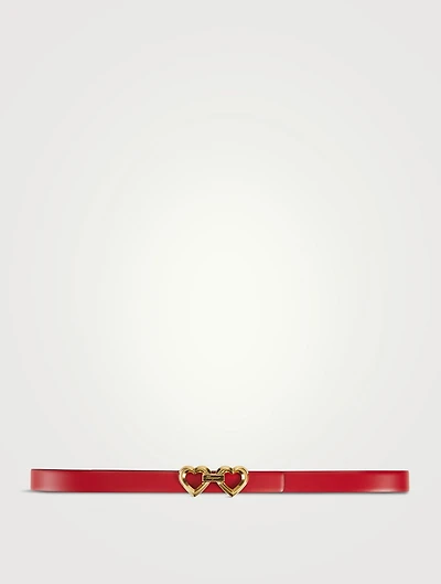 Reversible And Adjustable Heart Buckle Leather Belt