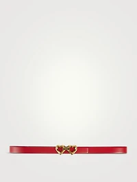 Reversible And Adjustable Heart Buckle Leather Belt