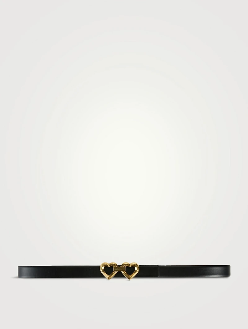 Reversible And Adjustable Heart Buckle Leather Belt