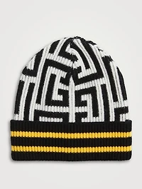 Wool And Cashmere Embroidered Beanie With Monogram