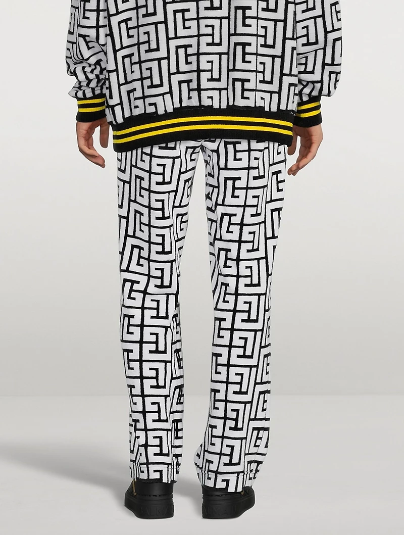 Wool-Blend Velvet Pants With Large Monogram