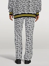 Wool-Blend Velvet Pants With Large Monogram