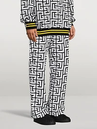 Wool-Blend Velvet Pants With Large Monogram