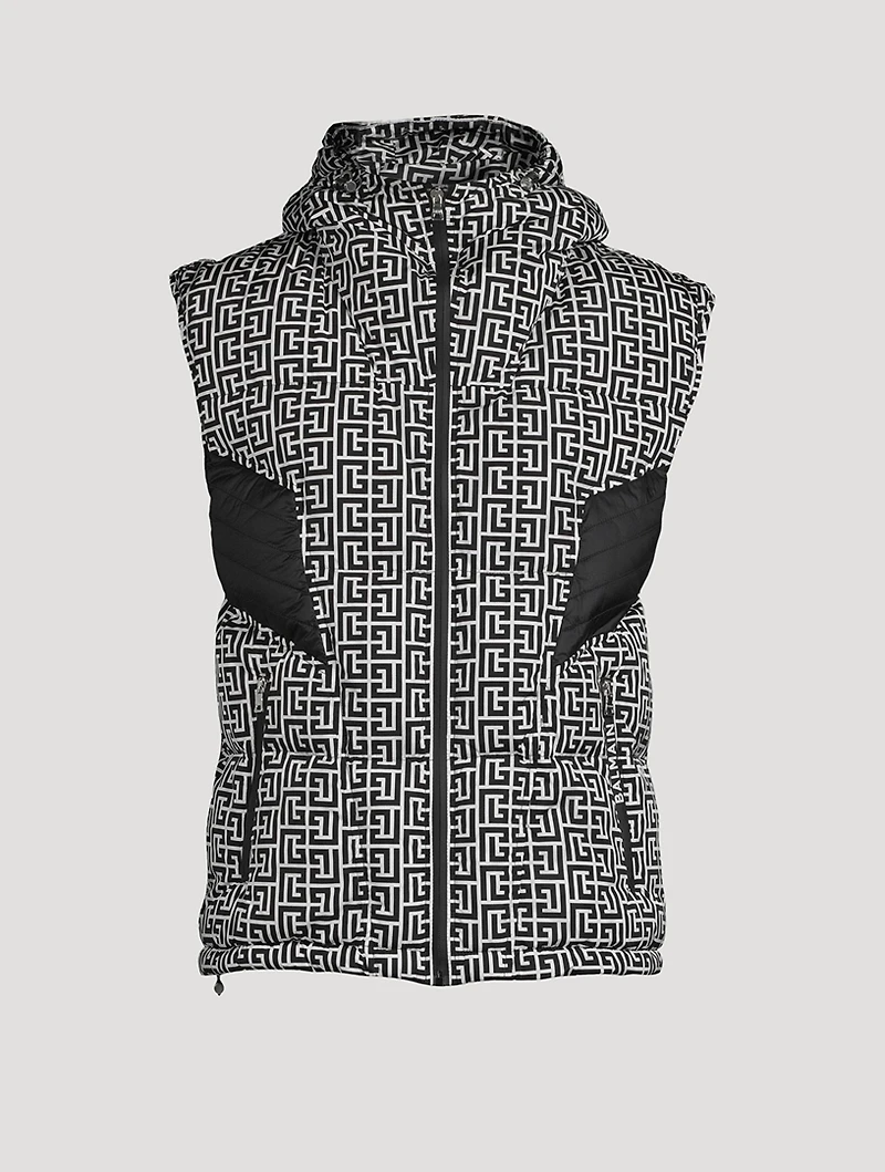 Nylon Quilted Vest Maxi Monogram Print