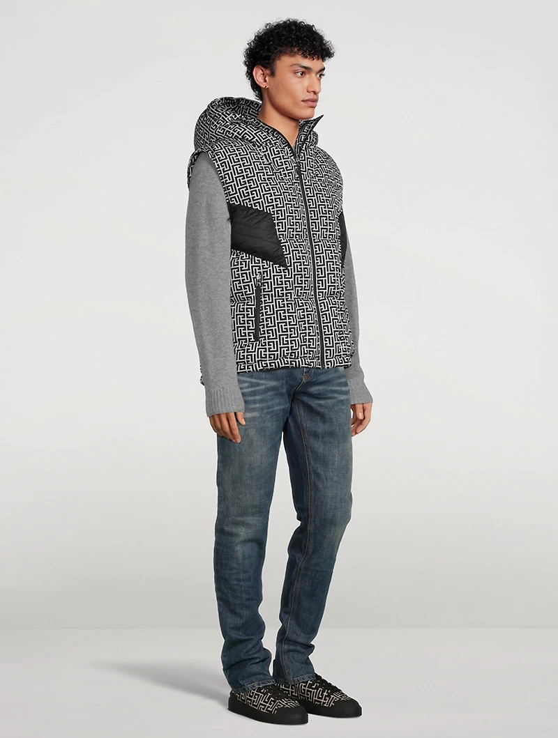 Nylon Quilted Vest Maxi Monogram Print