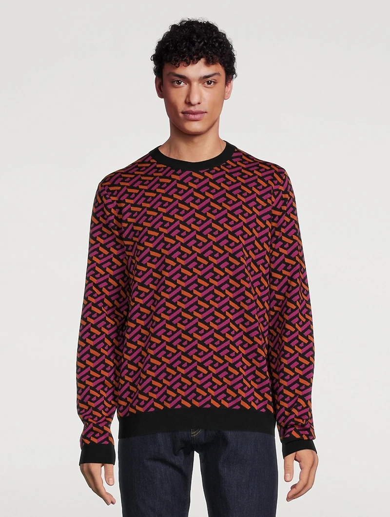 Greca Wool Jacquard Sweater